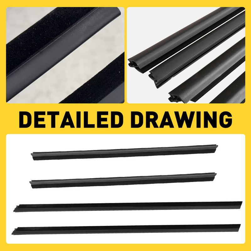 4X Door Weatherstrip Window Moulding Trim Seal Belt For Honda Fit Jazz 2008-13 D gallery