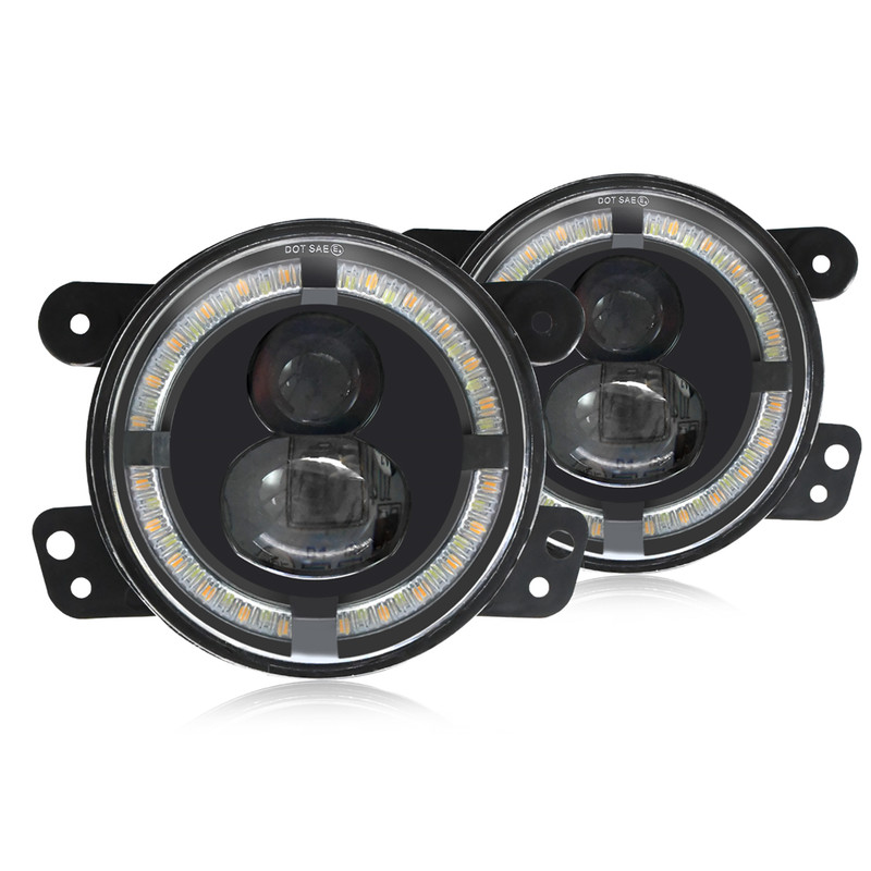 LED Headlight Car Fog Lights Driving Lamp Dual Color Turn Signal DRL Waterproof