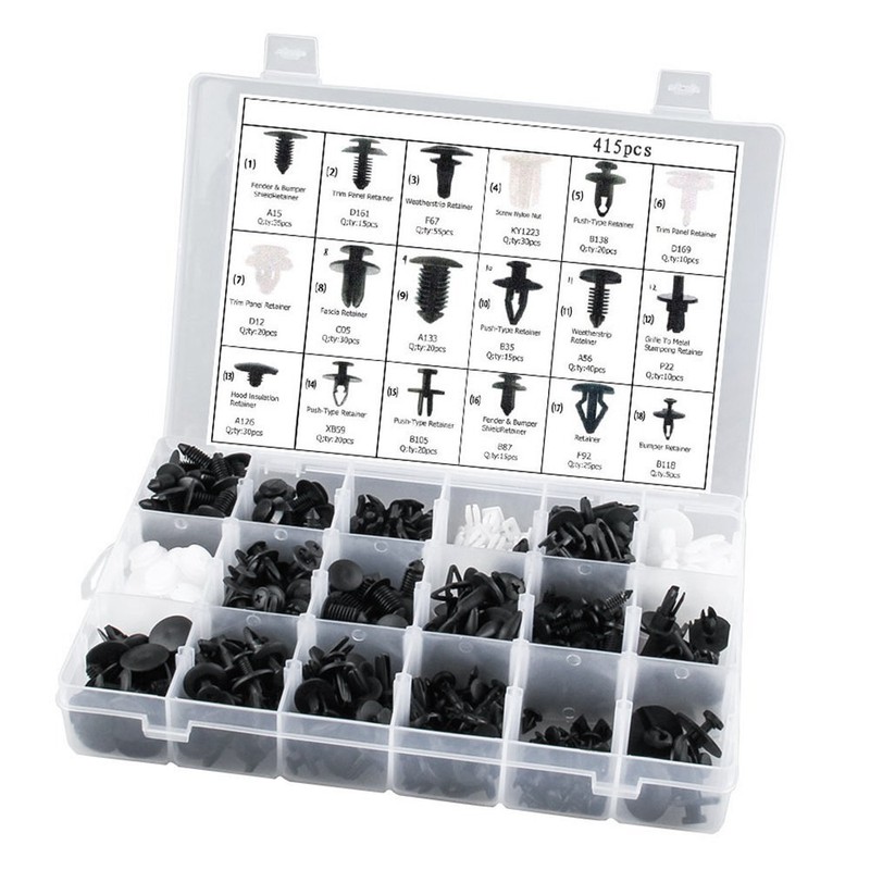 415pc Plastic Rivets Fastener Car Fender Bumper Push Pin Clip+Free Remover Tool gallery
