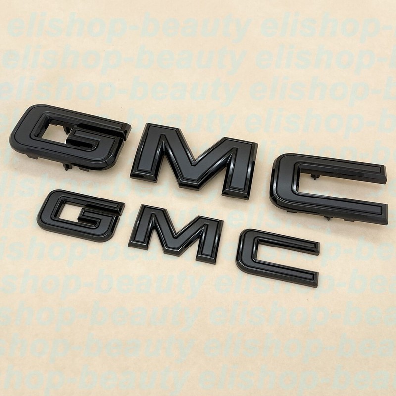 2pcs Set Front Rear Gloss Matte Black GMC Emblems Fit 2020+ Acadia 2022+ Terrain gallery