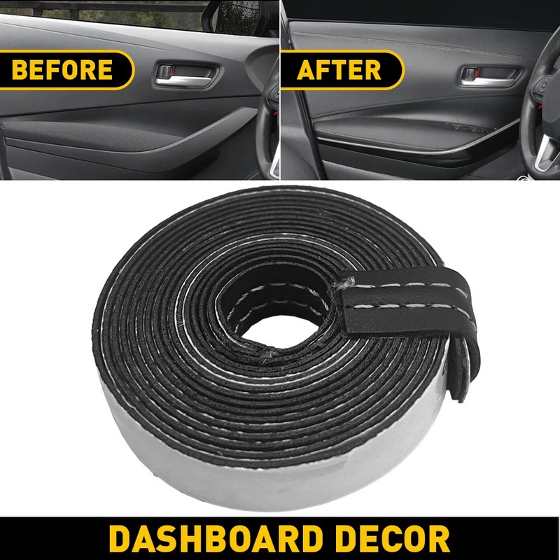 2M PU Leather Car Dashboard Door White Line Strip Sticker Molding Decorative NEW