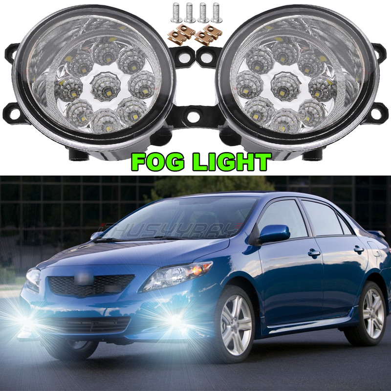 For Toyota Corolla 2009 -2013 Clear Lens Bumper Fog Light Lamp Replacement Bulbs