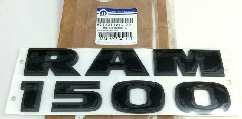 2015 2016 2017 2018 RAM 1500 front door flat black Nameplate Emblem new OEM