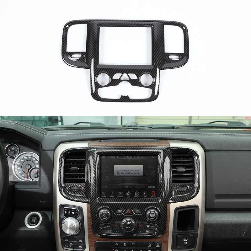 Center Console Display Screen Panel Cover Trim For Dodge RAM 11-17 Carbon Fiber gallery
