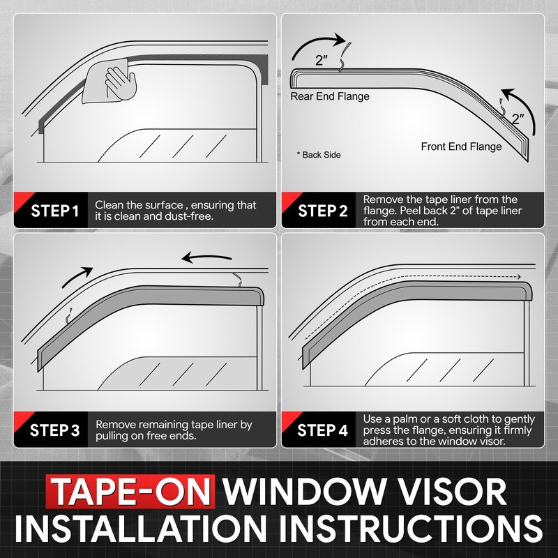 For 2006-2010 Hummer H3 Carbon Fiber Style Window Visors Sun Deflector Run Guard gallery