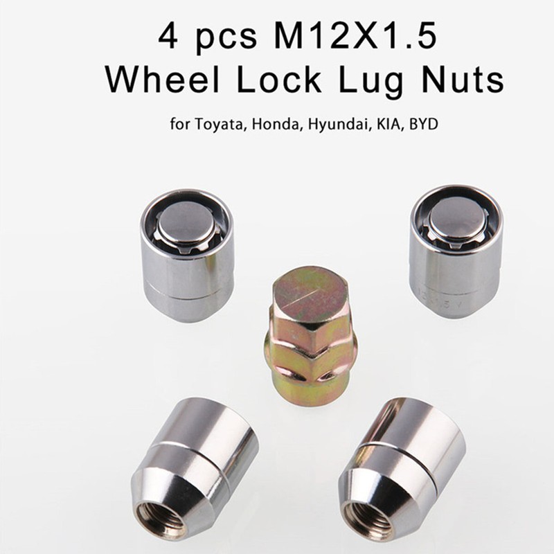 Car Anti Theft Security Locking Wheel Nut M12x1.5 Alloy Steel With Key Accessory gallery