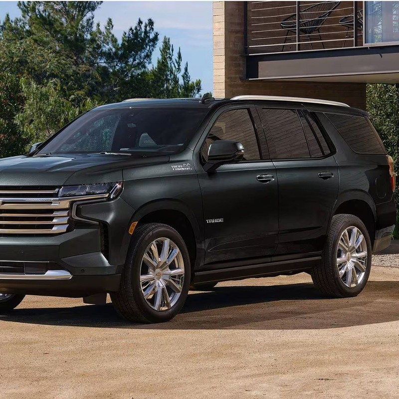 6 Piece Metallic Black Tape-on Window Trim Set Fits 2021-2024 Chevrolet Tahoe gallery