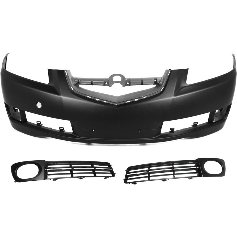Front Bumper Cover Kit For 2007-2008 Acura TL Primed with Fog Light Trim 3.2L