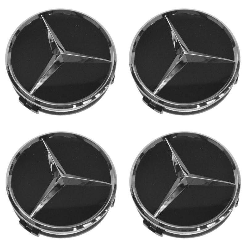 OEM Raised Chrome & Black Wheel Center Cap Set of 4 for New