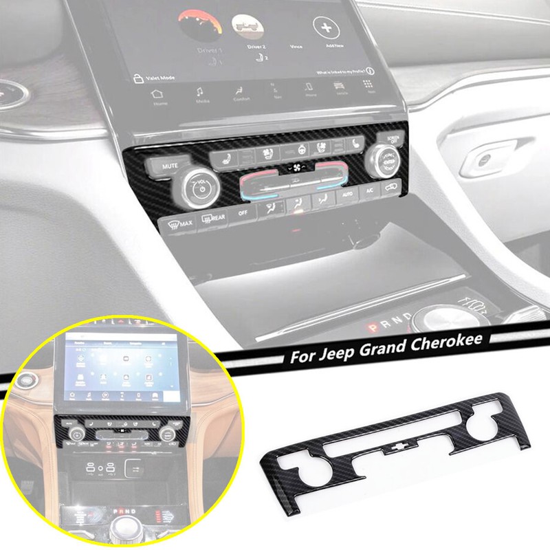 For 22-24 Jeep Grand Cherokee Carbon Fiber Interior Central A/C Panel Cover Trim
