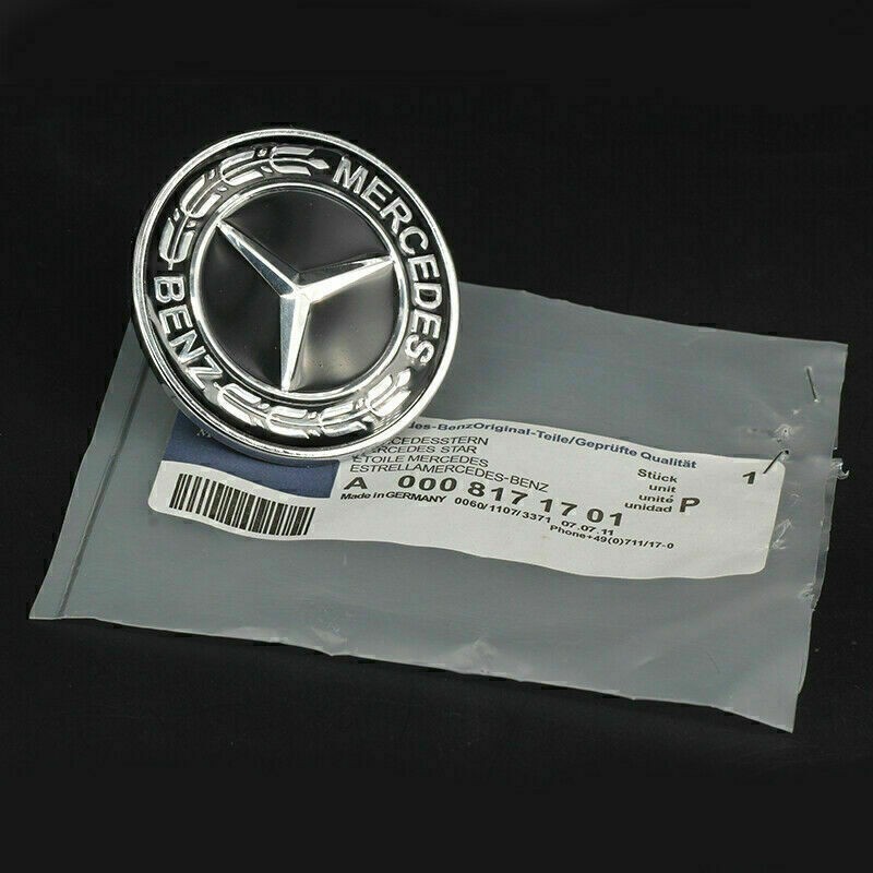 High Gloss Flat Hood Bonnet Star Emblem Badge Logo 57mm Fit For Mercedes-Benz gallery