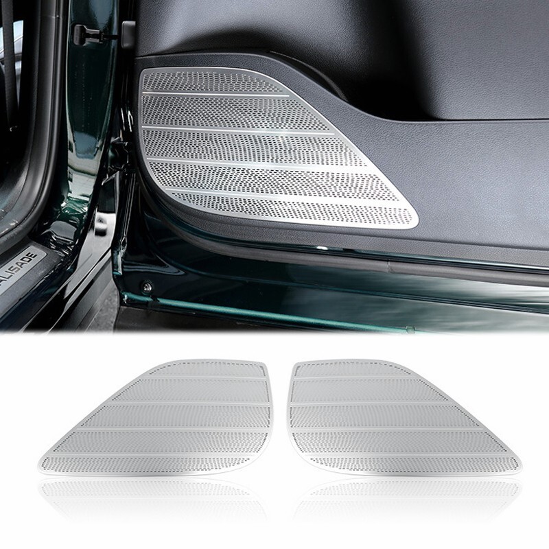 For Hyundai Palisade Stainless steel Car Door Speaker Decoration Cover Trim 2pcs
