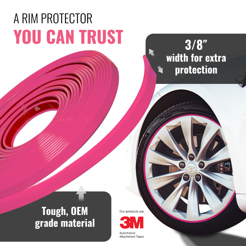ALL-FIT Rim Trim Wheel Protection Strips Prevent Curb Rash and Scratches (PINK) gallery