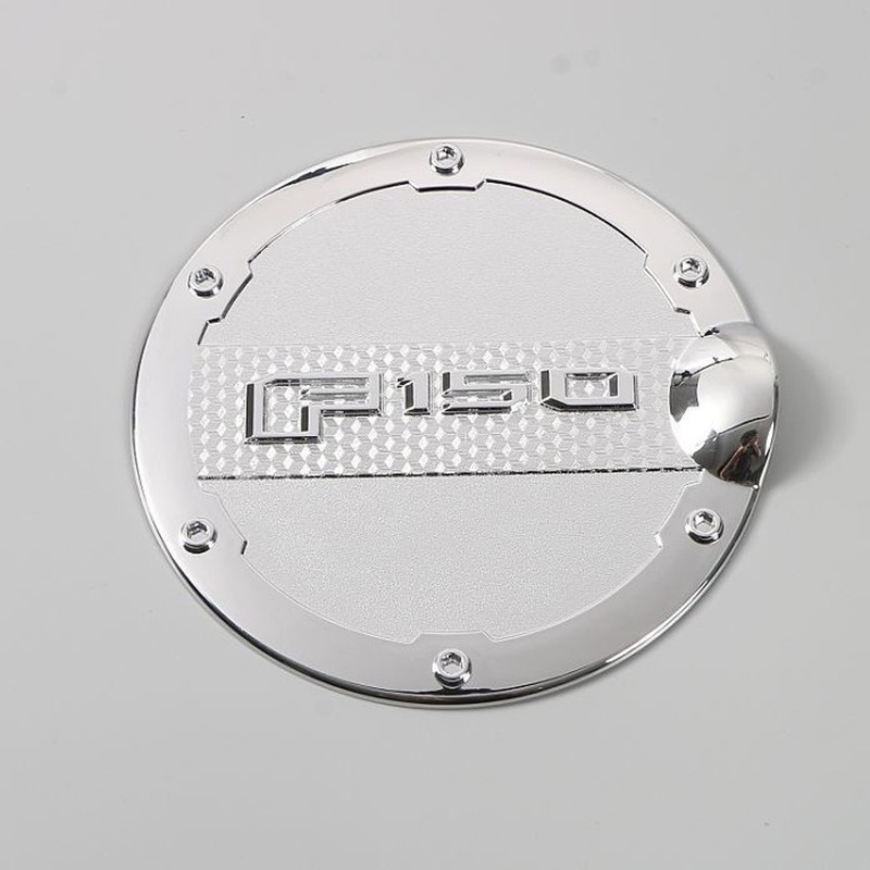 For F150 Gas Tank Cap Fuel Filler Door Cover for 2015-2020 Ford F150 ABS Chrome