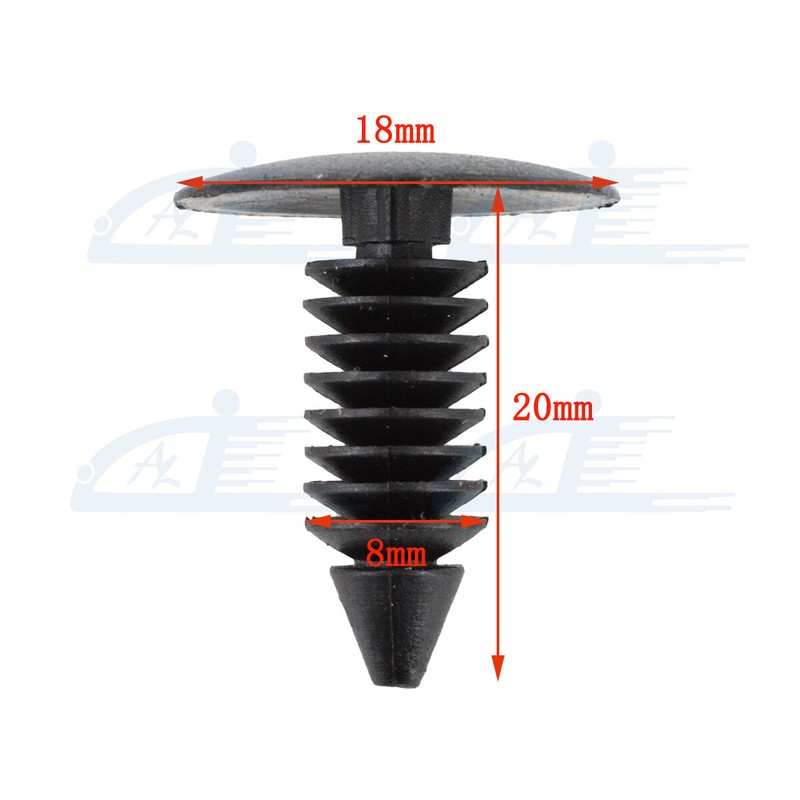 200X 8mm Bumper Clips Auto Car Hole Plastic Rivets Fastener Fender Push Pin NEW gallery