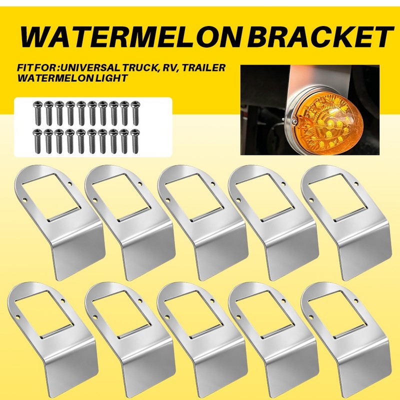10x Silver Watermelon Under Front Frame Light Bracket Stainless Steel Mount Only