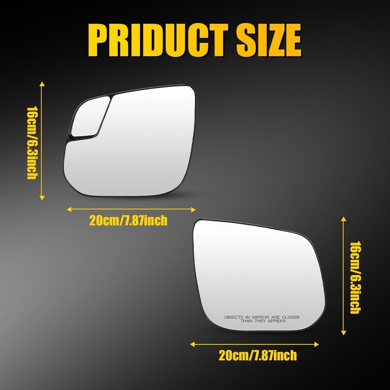 Mirror Glass For 17-22 Chevrolet Colorado Heated Convex Driver Passenger Side 2x gallery