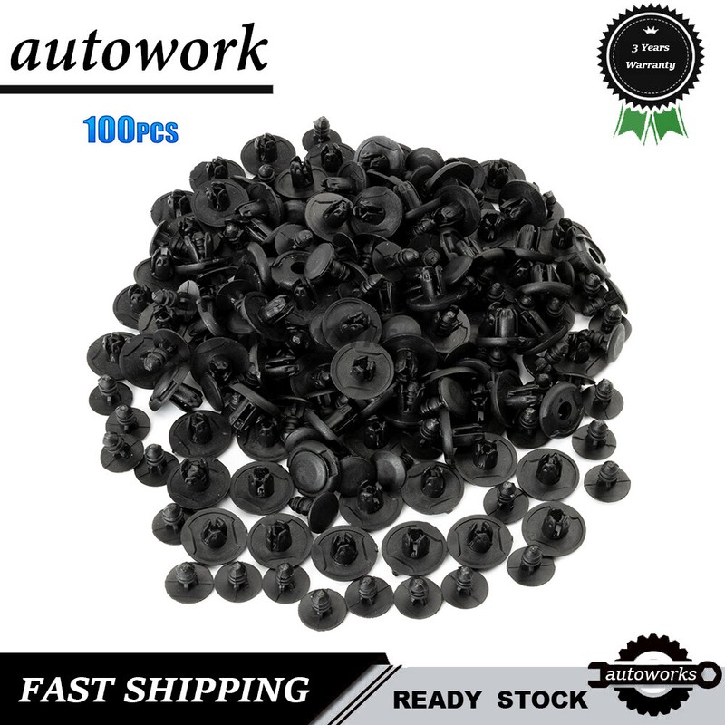 100PCS Front Fender Clip Retainer Bumper Rivet For Honda Replaces 91512-SX0-003