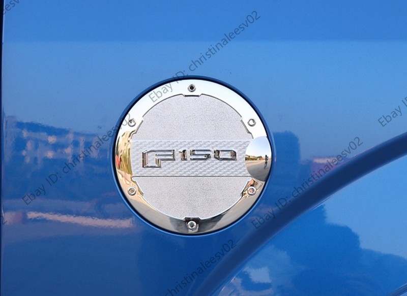 For F150 Gas Tank Cap Fuel Filler Door Cover for 2015-2020 Ford F150 ABS Chrome gallery