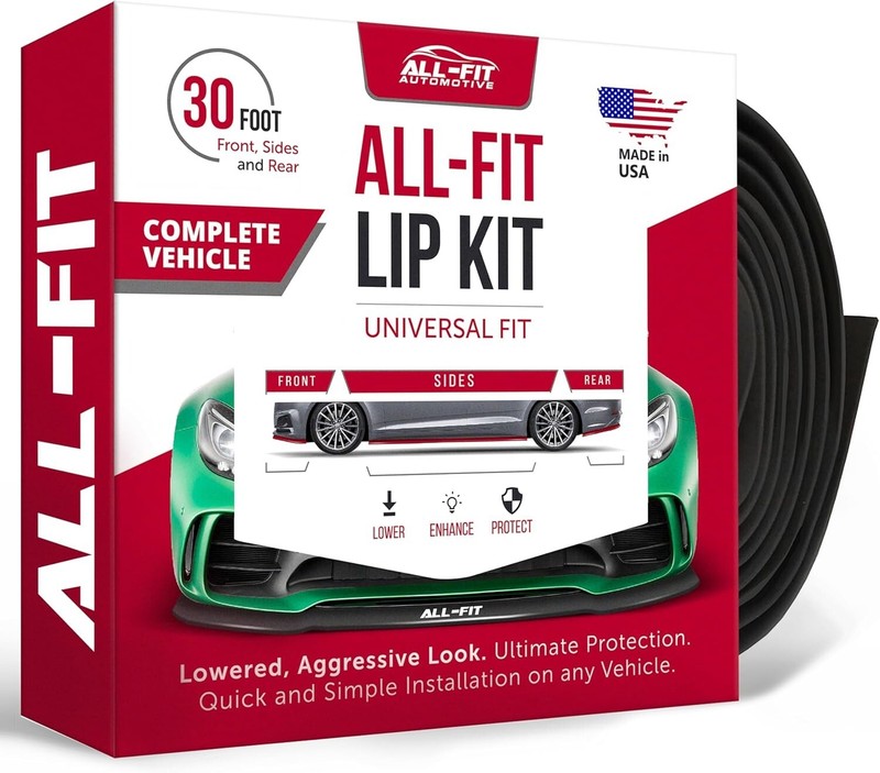 All-Fit Universal Complete 3.5″ Lip Kit With Hardware Front, Sides, Rear (Black)