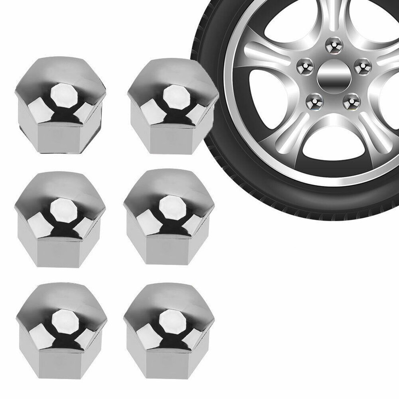 Silver Car Chrome Caps Cover Car Wheel Bolts Nuts Universal For Auto Accessories gallery
