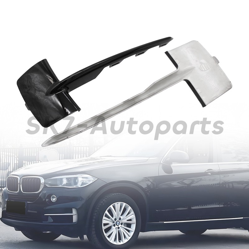 2Pcs Front Bumper Grille Trim Molding Black Fit for BMW X5 F15 2014-2017 US