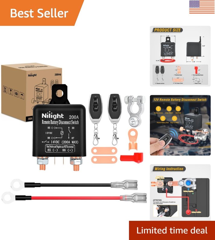 Heavy-Duty 200A Battery Disconnect Switch with Remote – Perfect for Cars & Boats