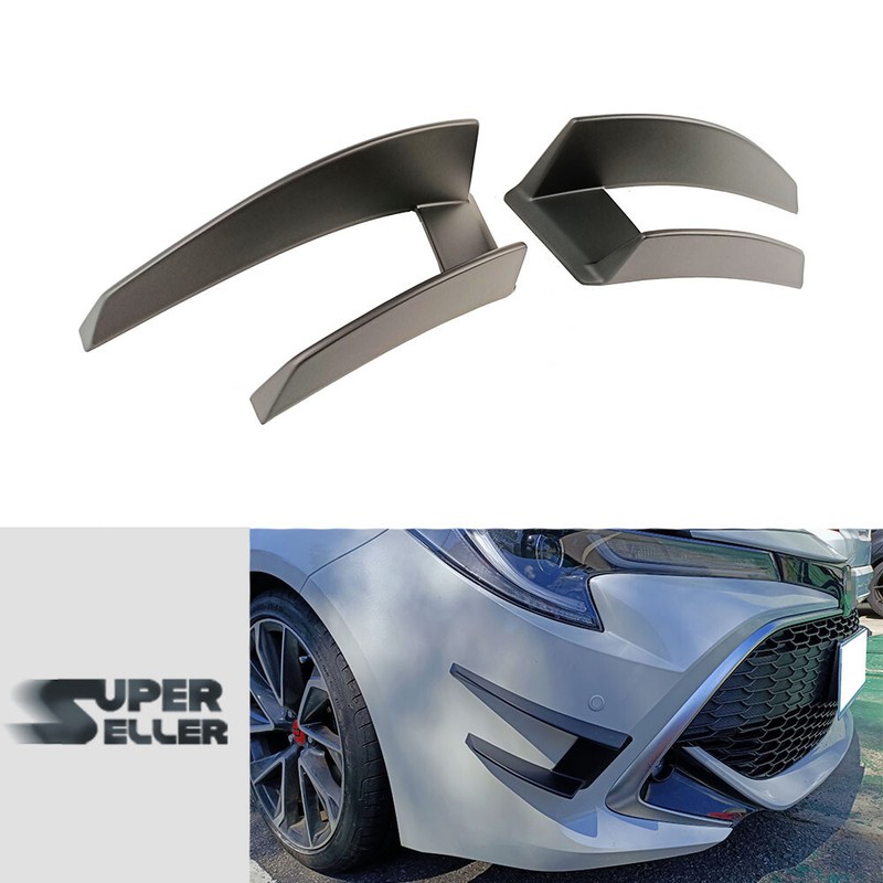 Fits 18-26 Corolla E210 Hatchback Front Bumper Canard Splitter Glossy Black