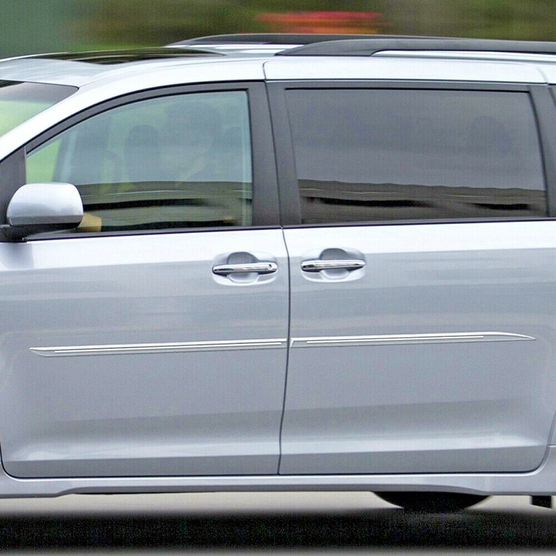 For: Toyota Sienna 2011-2020 Painted Side Moldings w/Chrome Inserts #CF7-SIENNA
