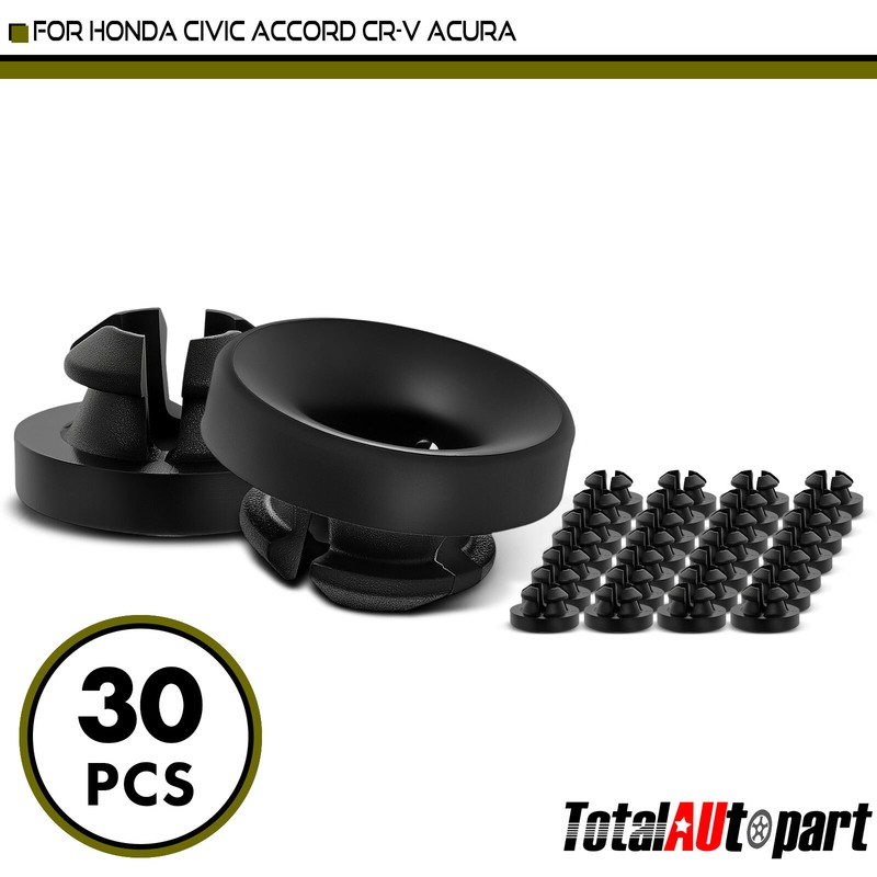 30Pcs Hood Prop Holder Grommet Retainer Clips for Honda Acura 8mm Rod 11mm Hole