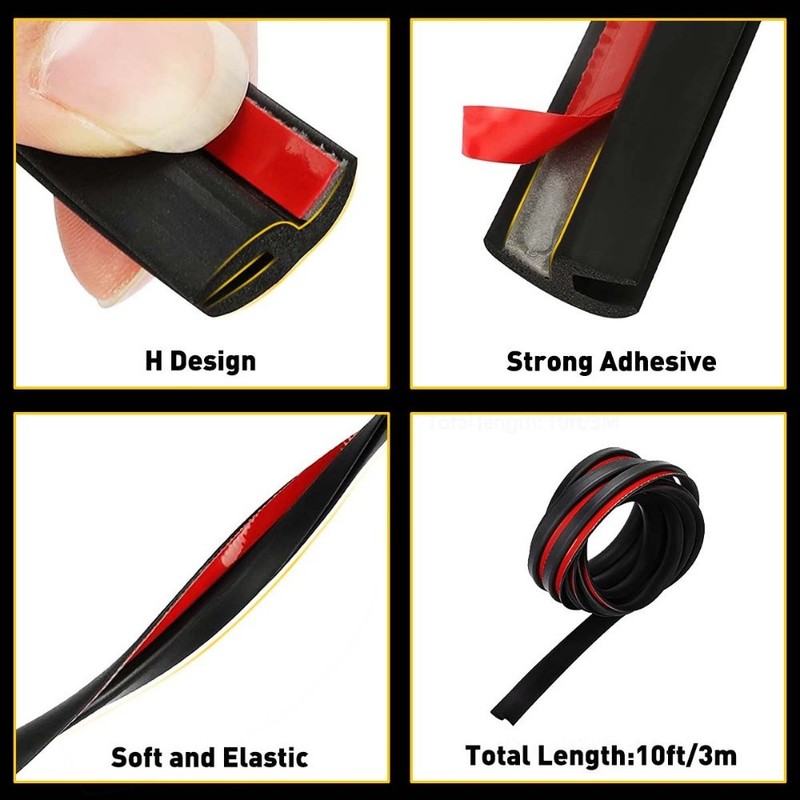 Rubber Seal Edge Trim For Car Door Window Hood Anti Noise Weather Strip Black gallery