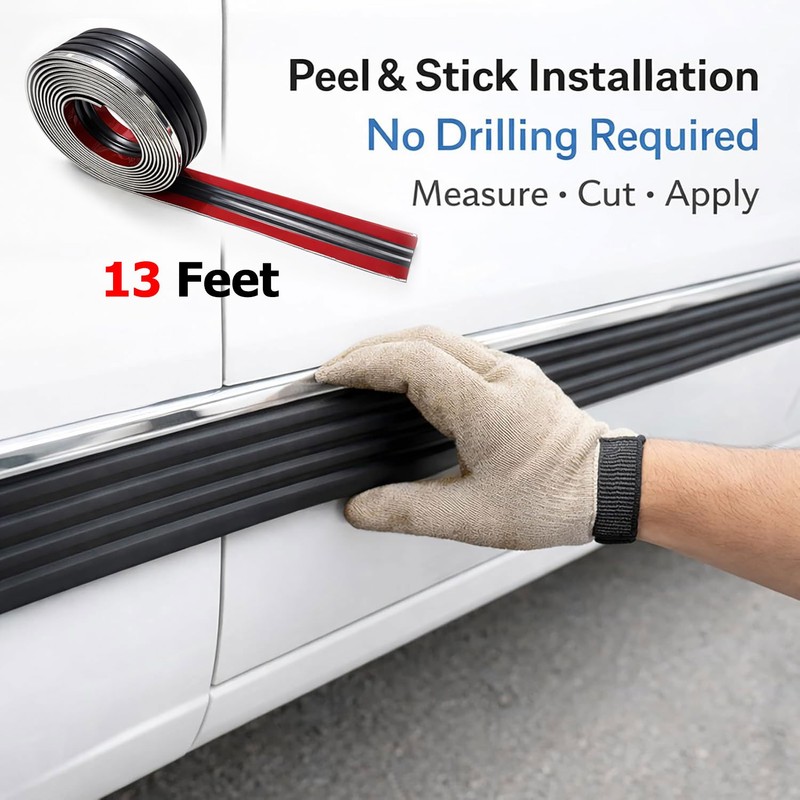 13FT Universal Old Style Pickup Truck Car Body Side Molding Trim Self Adhesive