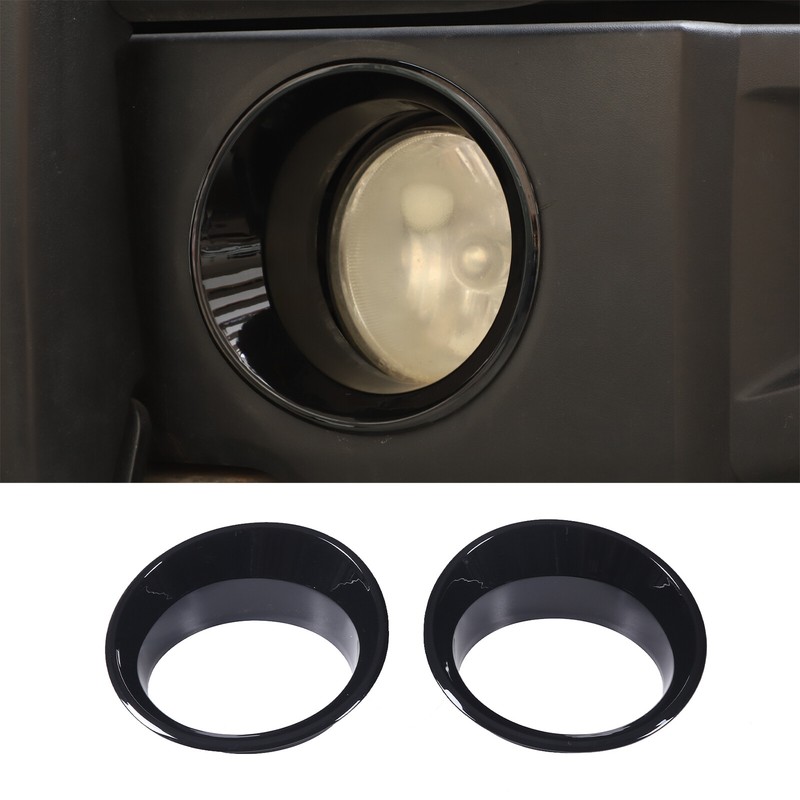 For Hummer H3 2005-09 /H3T Glossy Black Front Bumper Fog Light Lamp Cover Trim