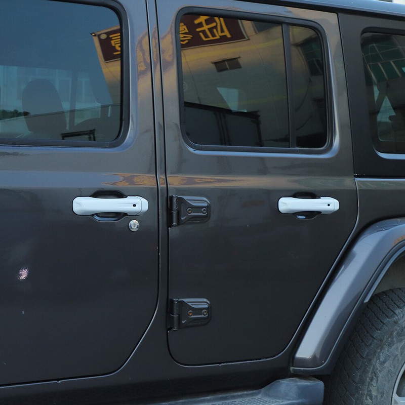 White Door handle Tailgate Cover Trim Decor Overlay For Jeep Wrangler JL 2018+ gallery