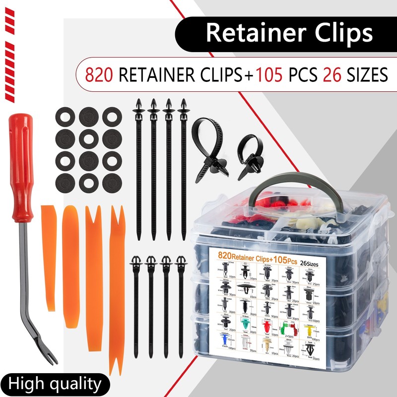 925pcs Auto Car Bumper Retainer Clips Kit Fastener Remover Push Pin Rivet Screw