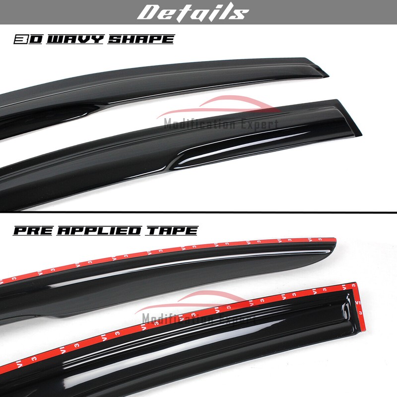 For 2015-2020 Acura TLX JDM Mugen Style Window Visors Rain Guards Deflectors gallery