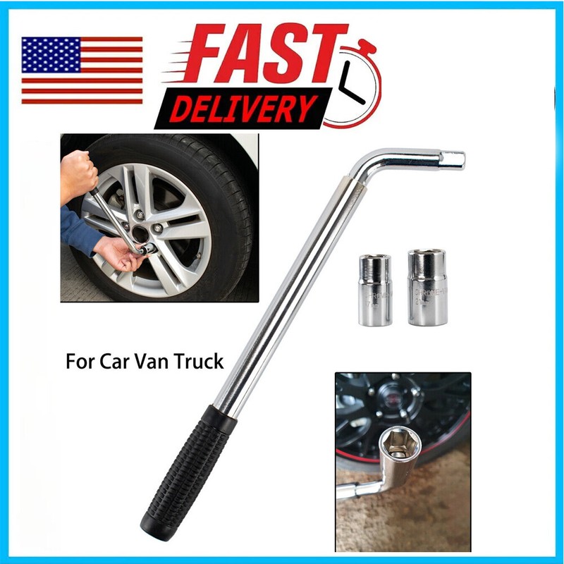 17 19 21 23mm Lug Wheel Brace Wrench Tyre Spanner Sockets Nut Removal Repair
