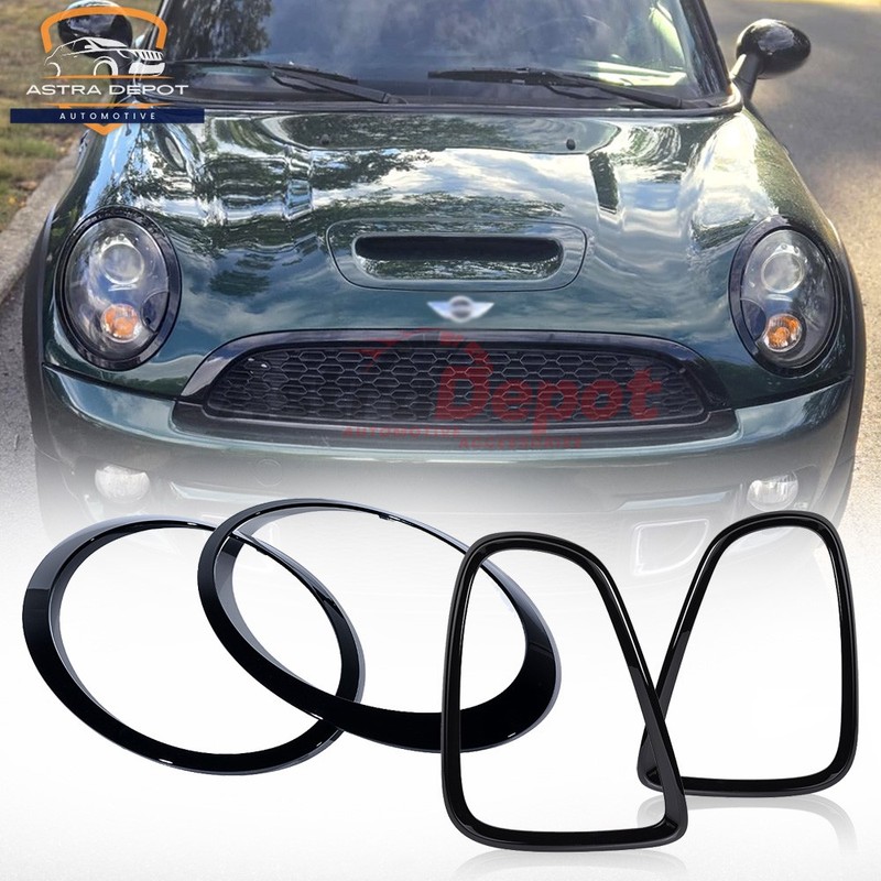 For 2007-2013 Mini Cooper R56 R57 R58 R59 Headlight Tail Light Trim Ring Black