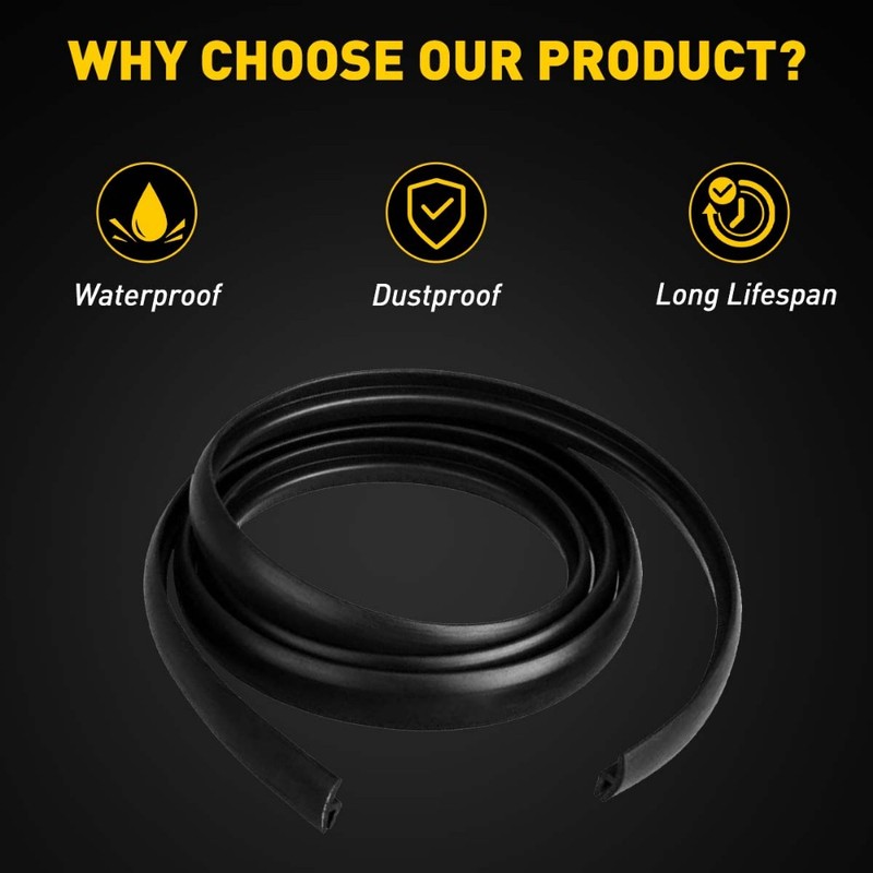 10ft Strip Seal Trim Front Rear Sunroof Windshield Weatherstrip Rubber 1-10Set gallery