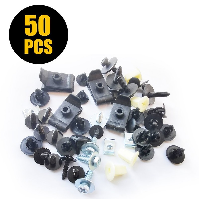 50pcs Bumper Clips Rivet Fender Trim Car Auto Push Pin Fastener Panel Retainer V