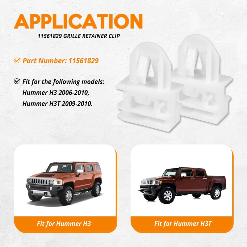 11561829 For Hummer H3T 2009-2010 H3 2006-2010 Grille Retainer Clip Accessories gallery