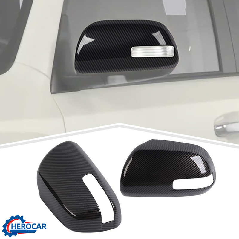 For 4Runner 2010-13 Carbon fiber Exterior Side View Mirror Guard Cover Cap Shell
