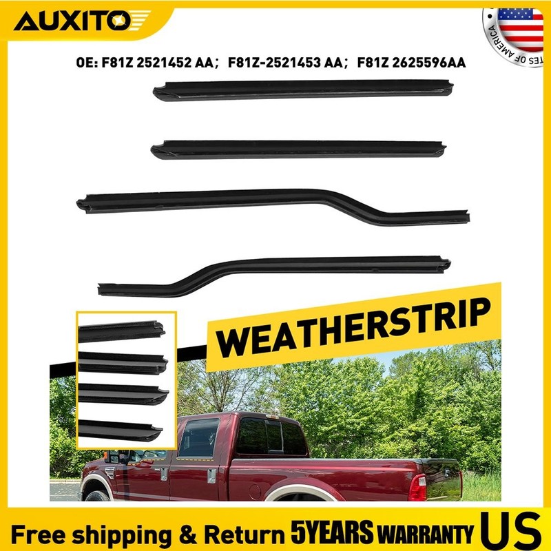 For Ford F250 F350 F450 4xWeatherstrip Window Moulding Trim Seal Belt Set USA D