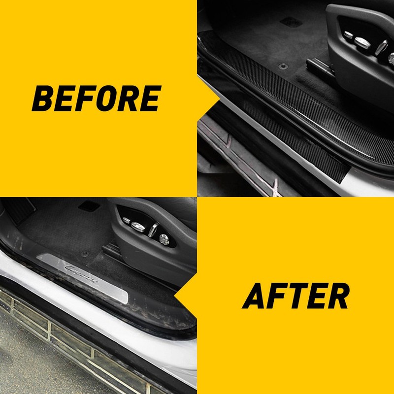 3CM Car Plate Door Sill Scuff Cover Anti Scratch Decal Sticker Protector Strip gallery