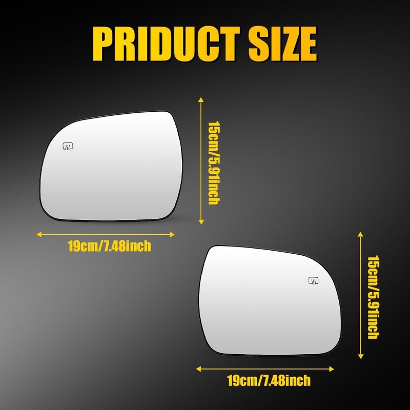 Door Mirror Glass Heated With Plate For Toyota Sienna 2011-2019 Left/Right Side gallery