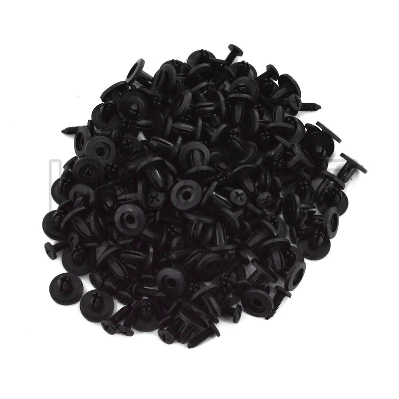 100 pcs Black Auto Car Door Fender 6mm Hole Push Plastic Rivets Retainer Clips gallery