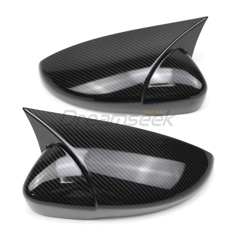 Side Rearview Mirror Cover Carbon Fiber Look For VW Scirocco Passat CC W/ Turn gallery
