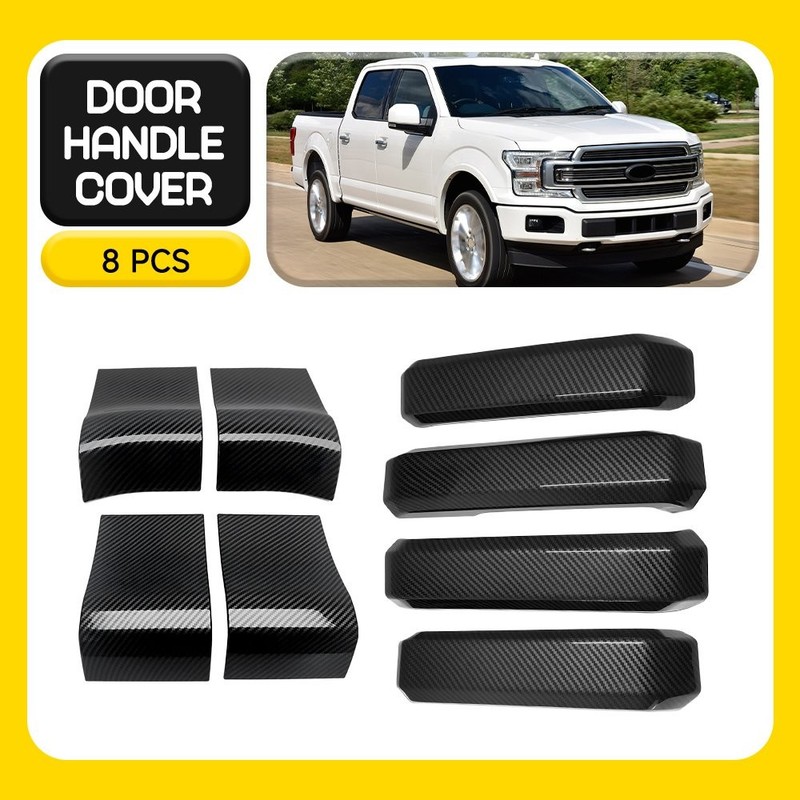 Carbon Fiber Door Handle Covers Trim Panel Interior For 2015-20 Ford F150 8PCS H