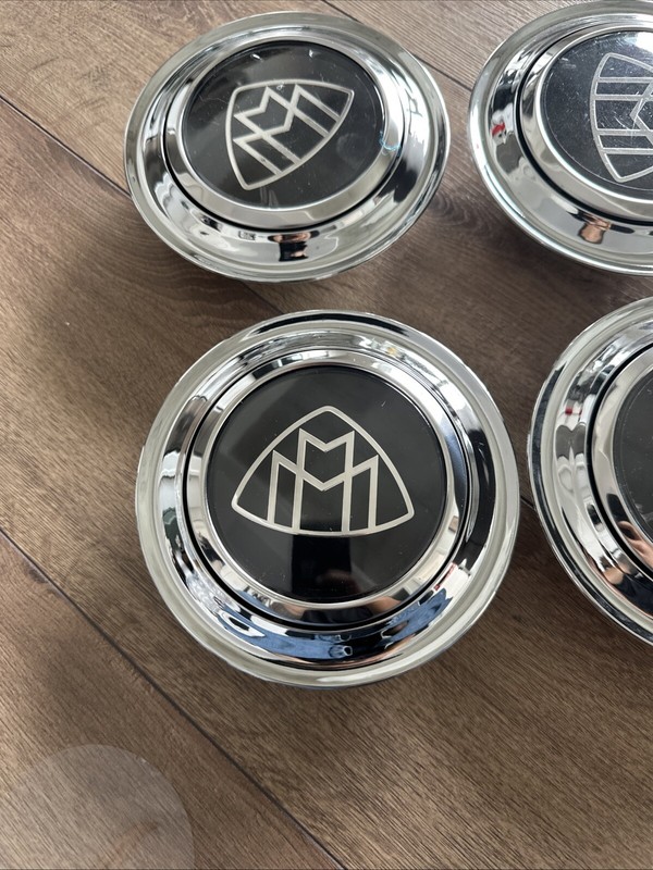 4pcs Mercedes Benz Maybach Silver Chrome Spin Floating Center Caps 145mm Spin gallery
