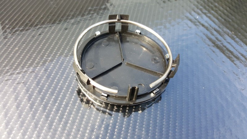 Set of 4 Benz Center Caps Black/Chrome 2.95 Inch/75mm Fits Most Models gallery